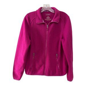 L.L. Bean Women’s Small Fuchsia Pink Full-Zip Fleece Jacket – Polartec Recycled